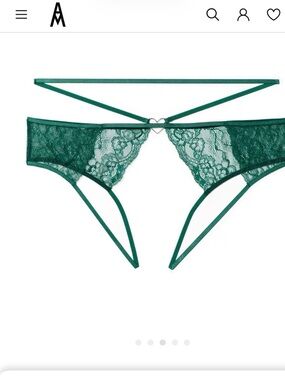 Adore Me Emerald Green Lace Strappy Bikini Panty